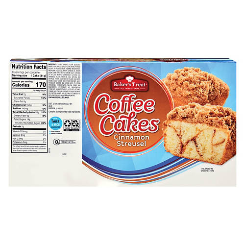 cake大好き♡ Baker's Treat Cinnamon Streusel Cakes, 8 count